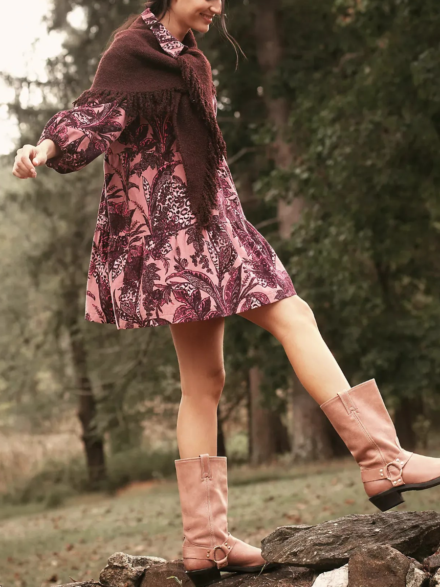 Tiered Mini Shirt Dress