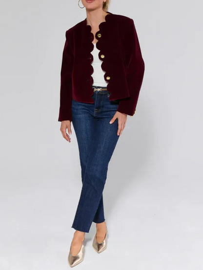 Joan Velvet Scalloped Jacket
