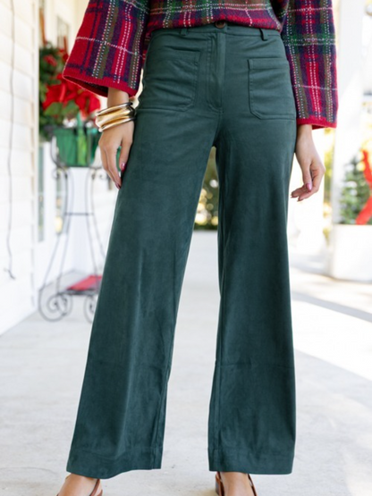 Suede Patch Pocket Pants