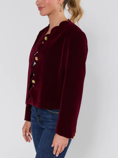 Joan Velvet Scalloped Jacket