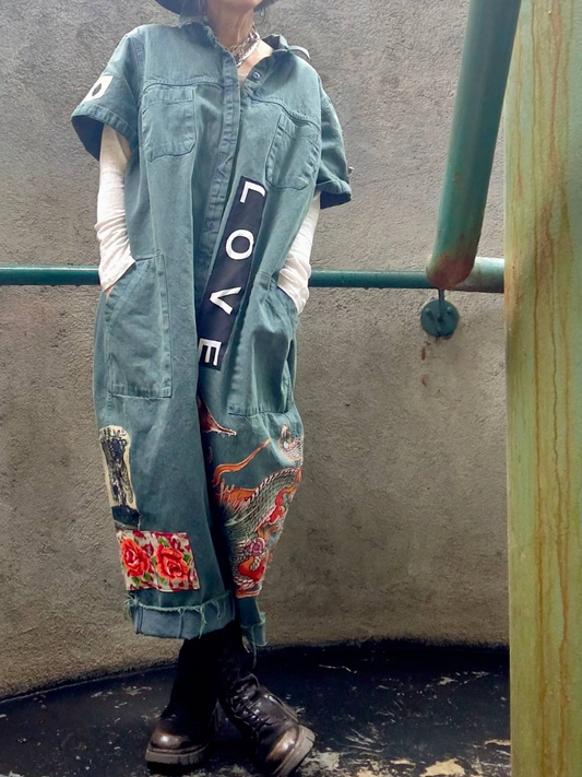 Chic Dragon Denim Jumpsuit