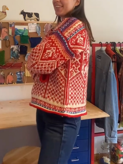 Fair Isle Knit Sweater With Intricate Folk Patterns