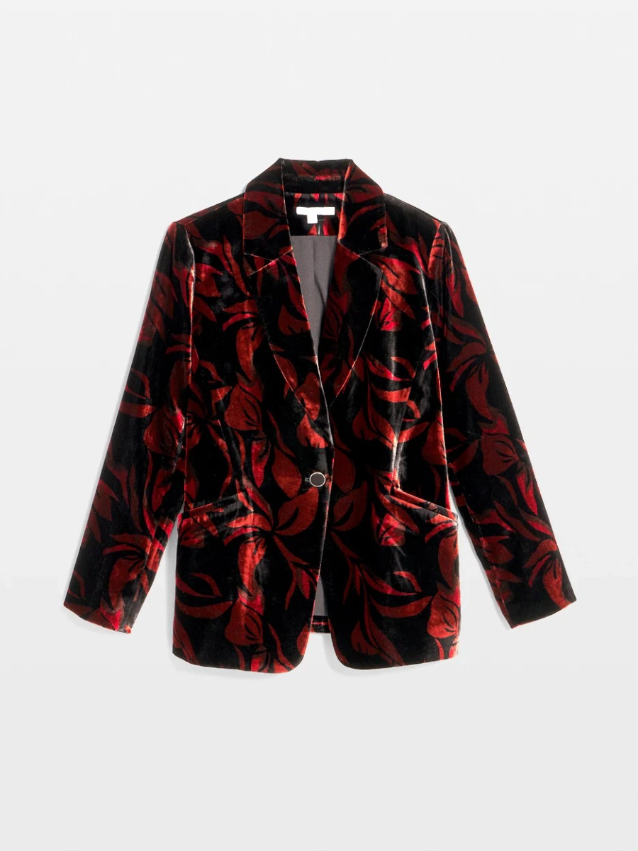 Velvet Printed Blazer