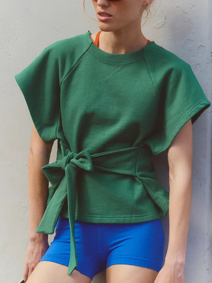 Crewneck Tie Knot Top