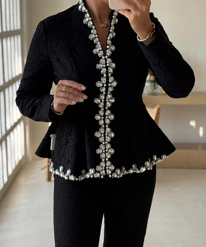 Demure Lace Black Jacket