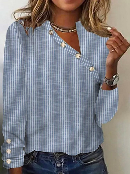 Chic Striped Long Sleeve Top