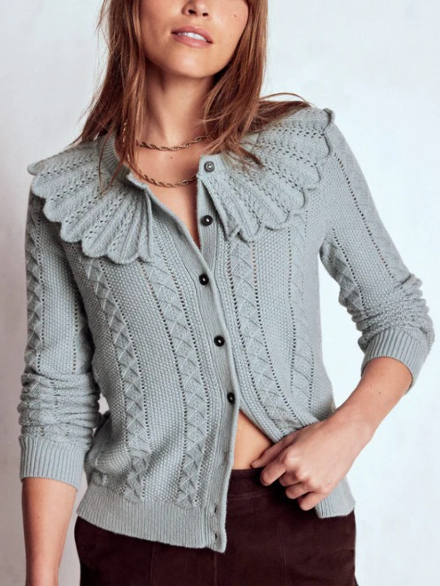 Scallop Collar Cardigan