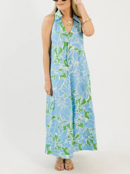 Green/Blue Floral Maxi