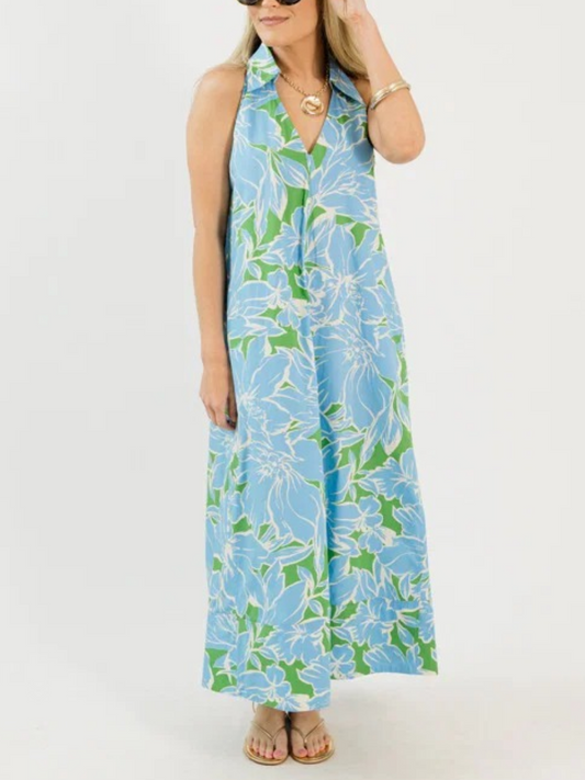 Green/Blue Floral Maxi