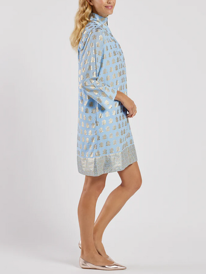 Jacquard V-neck Mini Dress