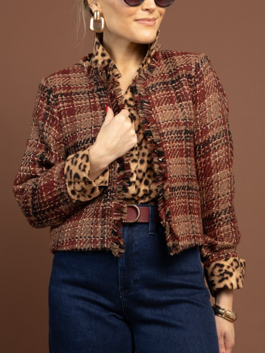 Tweed Open Front Jacket