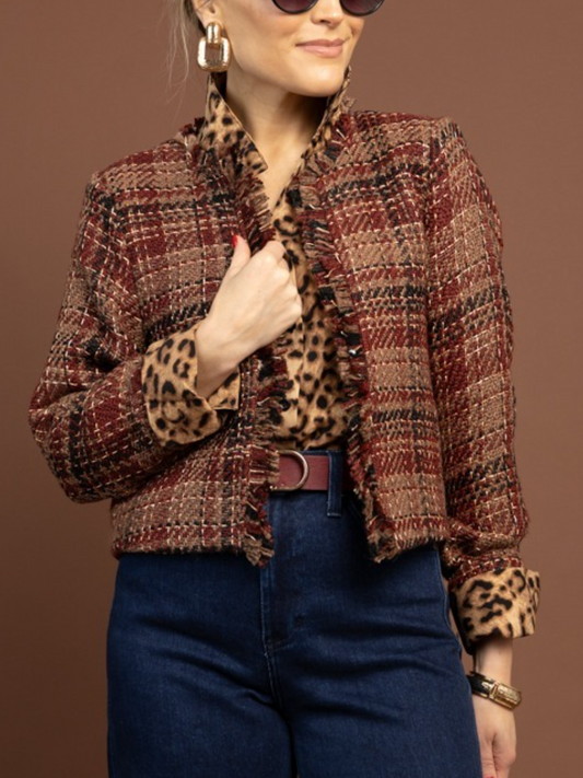 Tweed Open Front Jacket