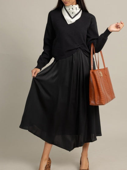 Layered Sweater Maxi Dress