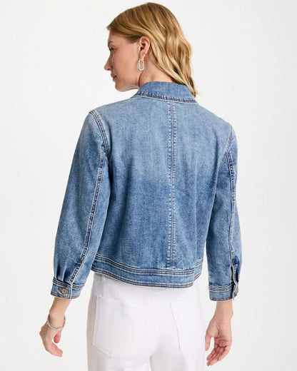 Cropped Denim Trucker Jacket