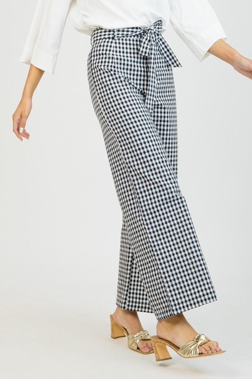 Gingham Textured Pants