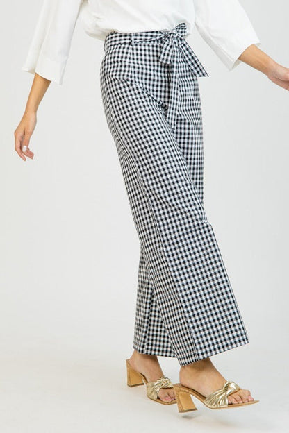 Gingham Textured Pants