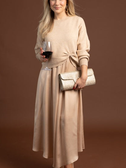 Layered Sweater Maxi Dress