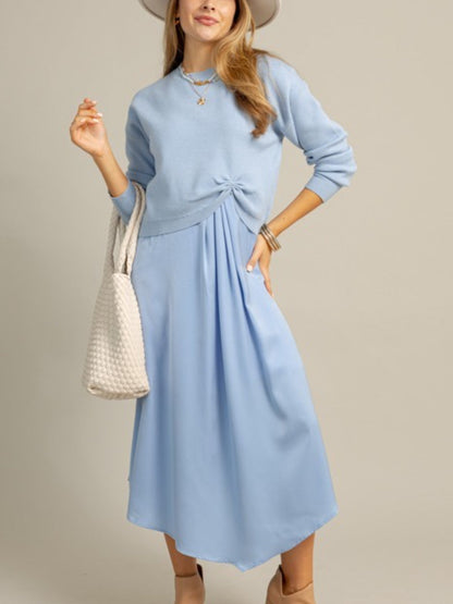 Layered Sweater Maxi Dress