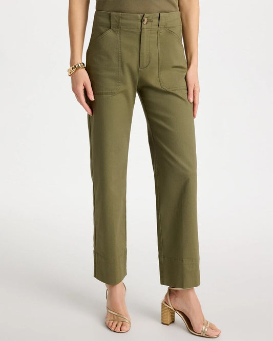 High Hem Straight Crop Pants