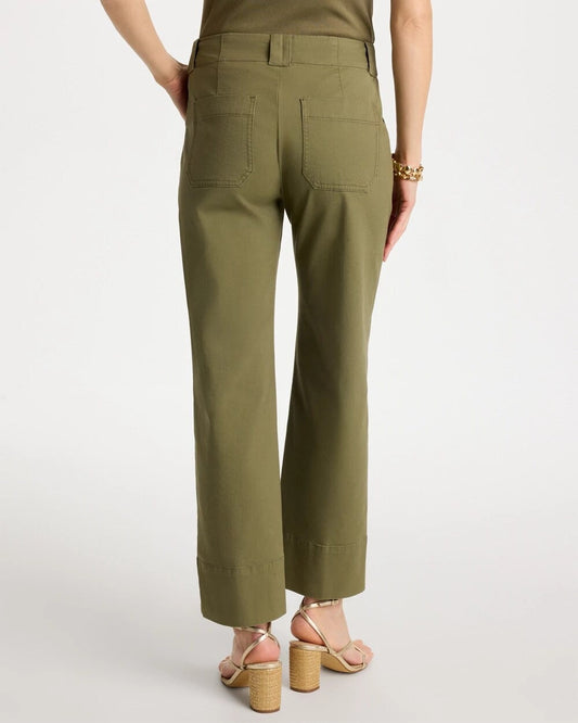 High Hem Straight Crop Pants