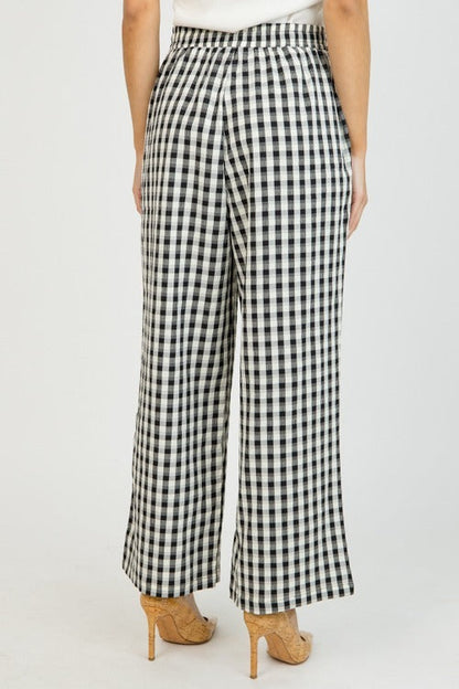 Gingham Textured Pants