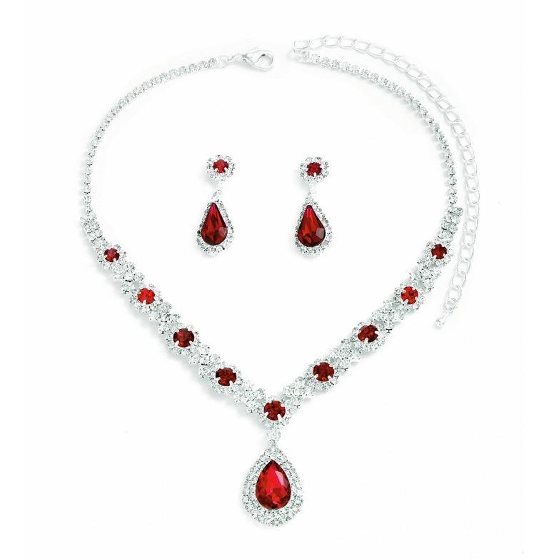 Silver Plated Stand Crystal Jewelry Set