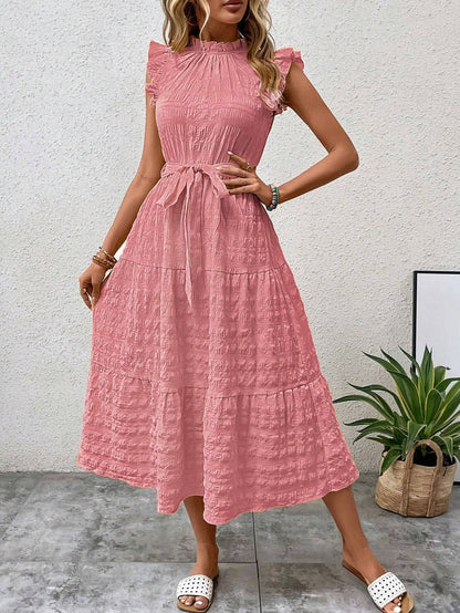 Flying Sleeve Texture Dress