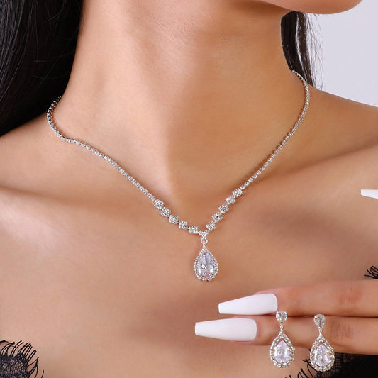 Teardrop Crystal Jewelry Set