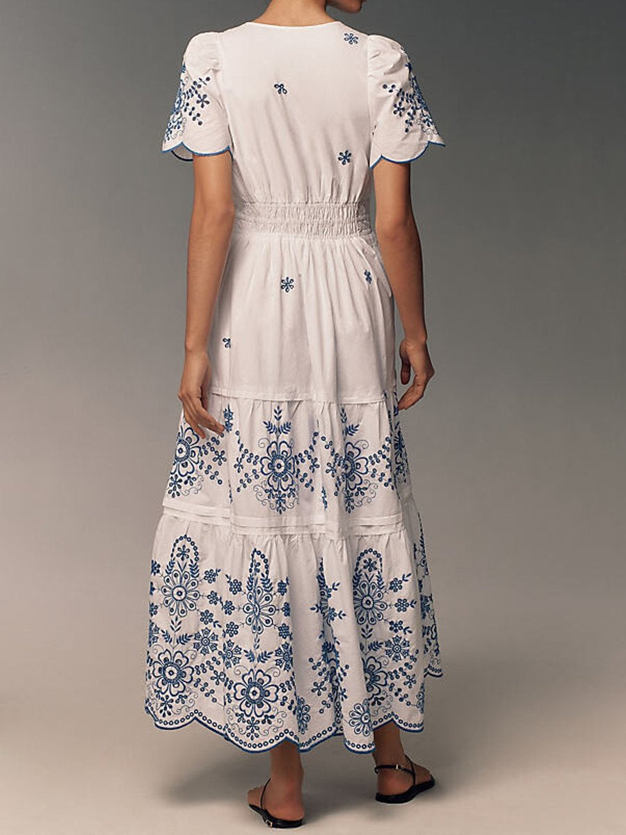 SS2024 Print Short Sleeve Maxi Dress