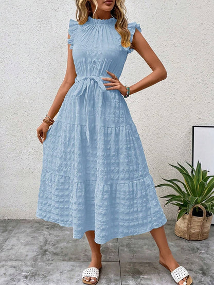 Flying Sleeve Texture Dress