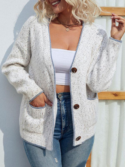 Clashing Buttons Knitted Cardigan