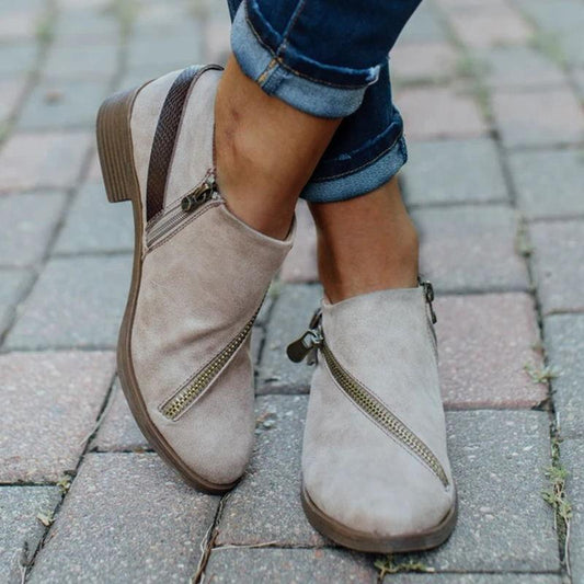 Casual Retro Zipper Boots