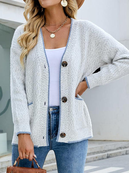 Clashing Buttons Knitted Cardigan