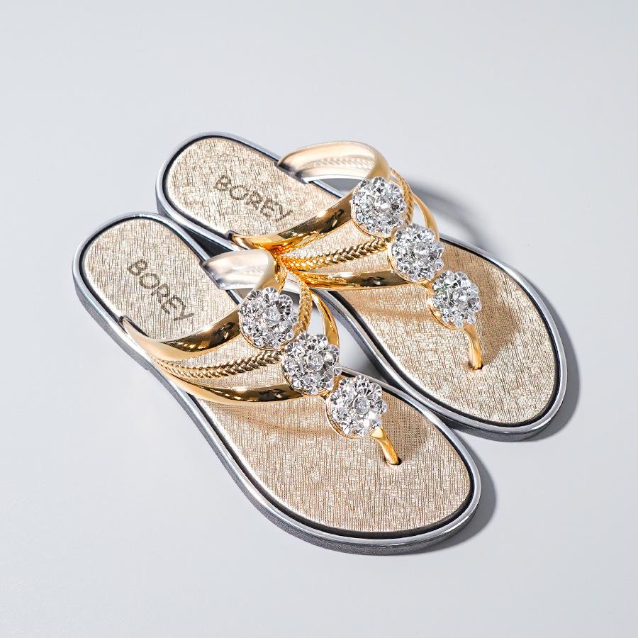 Rhinestone Pattern Hollow Out Slippers