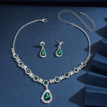 Silver Plated Stand Crystal Jewelry Set