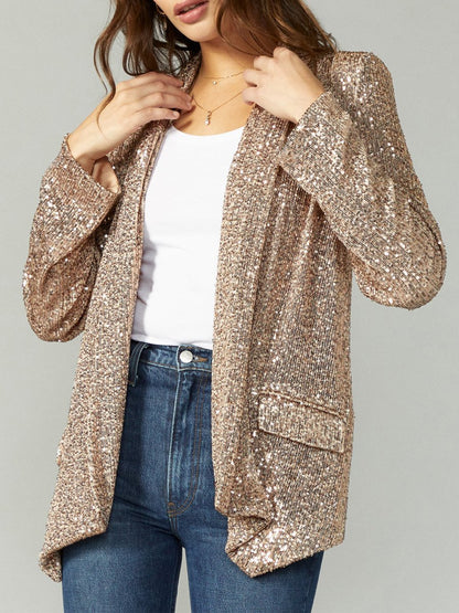 Sequined Long Sleeve Blazer