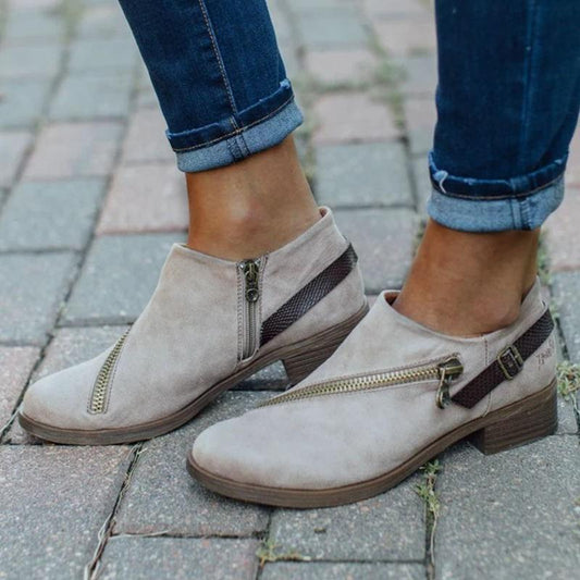 Casual Retro Zipper Boots