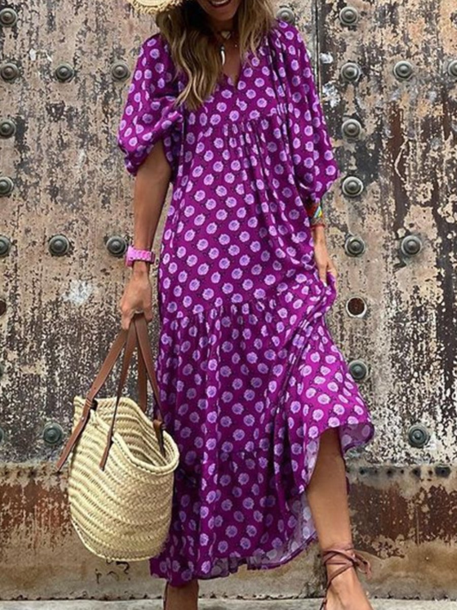 Floral Loose Casual Maxi Dress