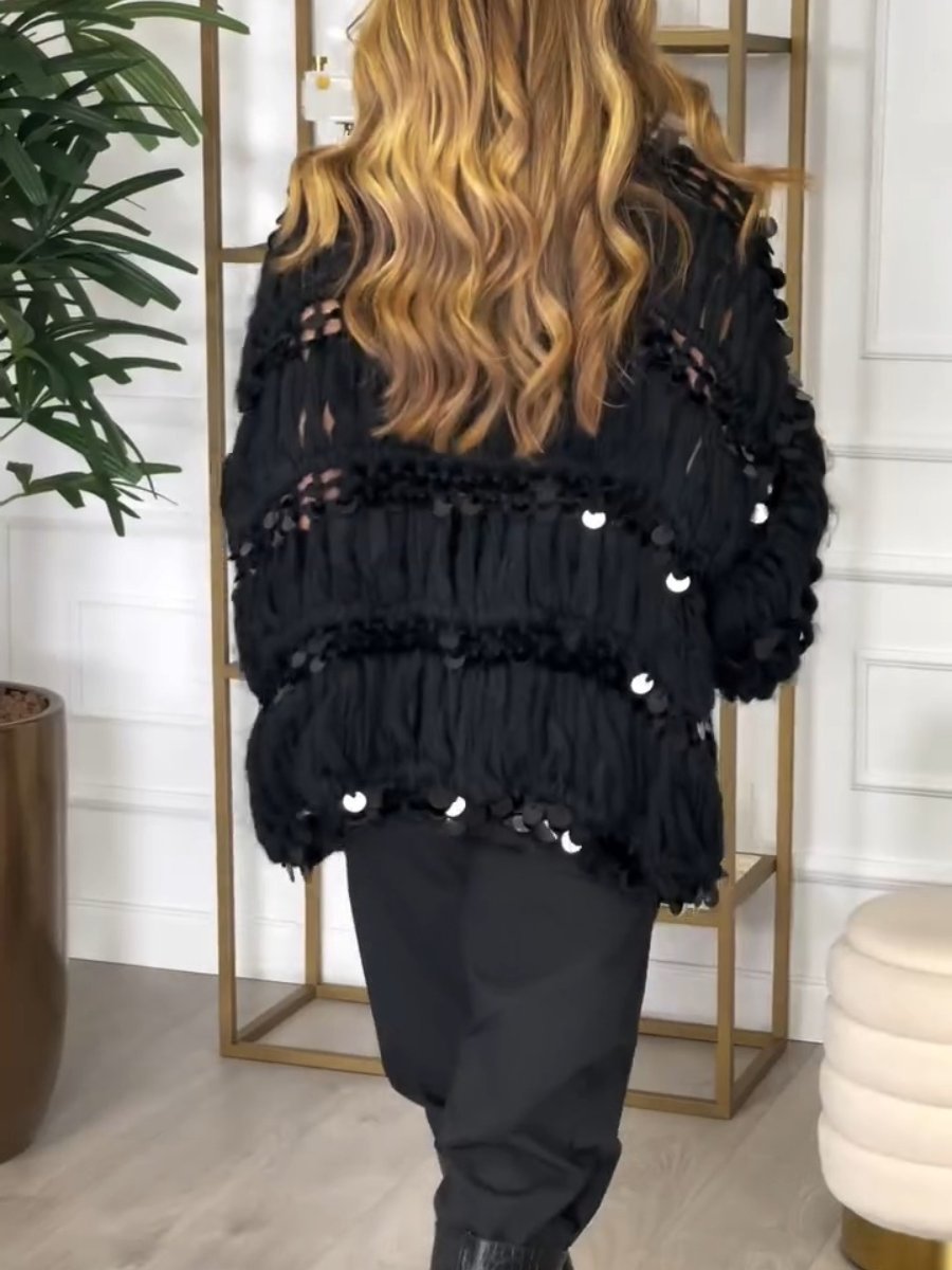 Cutout Sequin Jacket