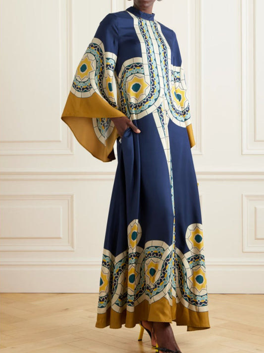 Gorgeous Printed Silk Twill Maxi Dress