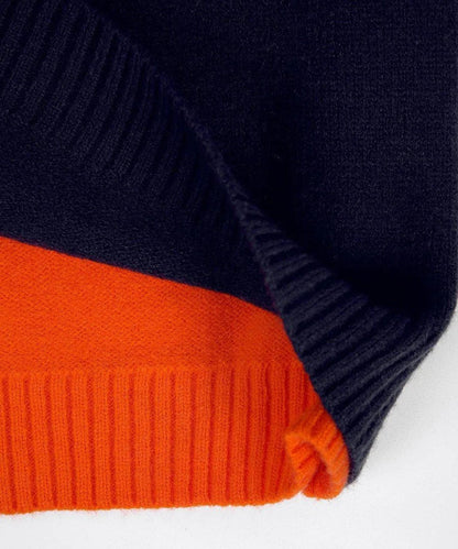 Navy and Orange Retro Stripe Sweater