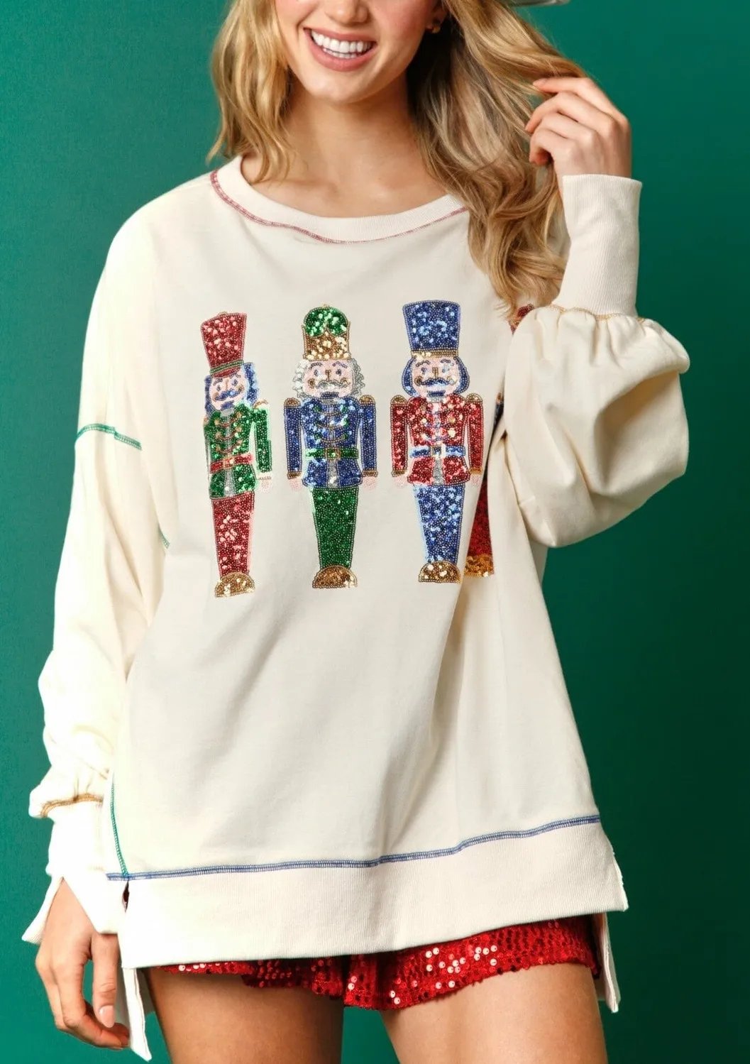 Christmas Sequin Nutcracker Sweatshirt