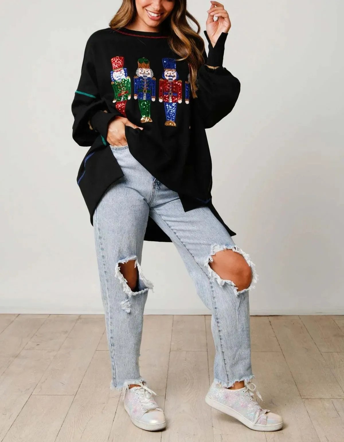 Christmas Sequin Nutcracker Sweatshirt